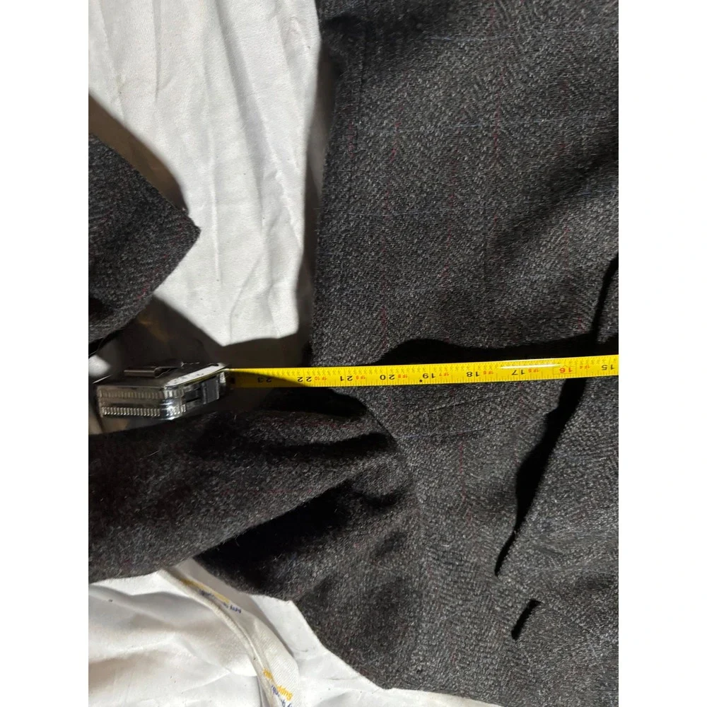 Austin Reed Regent Street Mens Charcoal Grey Tweed Windowpane Blazer Sport Coat‎